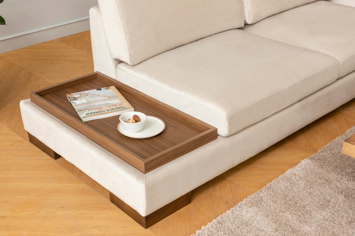 Atelier Del Sofa Tulip Corner Right con Puf - Beige